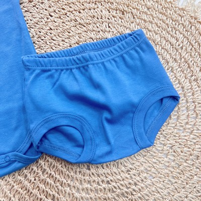 Conj. Body Regata e Tapa Fralda - Azul Jeans